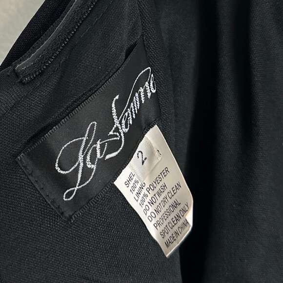 LA FEMME Strapless Ruching Across Front Net Jersey Gown in Black Size US 2 - Picture 4 of 7